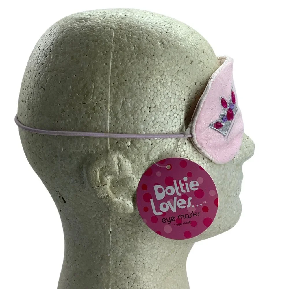 Dottie Loves Princess Crown Tiara Pink Eye Sleep‎ Mask Slumber Girl Women Party